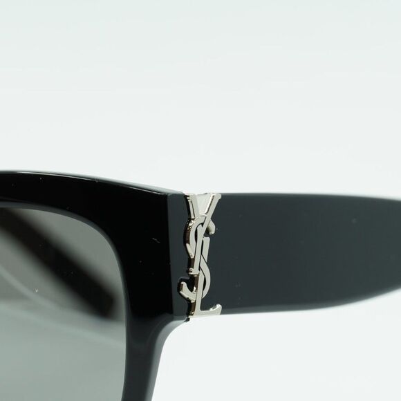 💯 NEW SAINT LAURENT SLM95/F 002 BLACK OVERSIZED SUNGLASSES - Picture 8 of 11